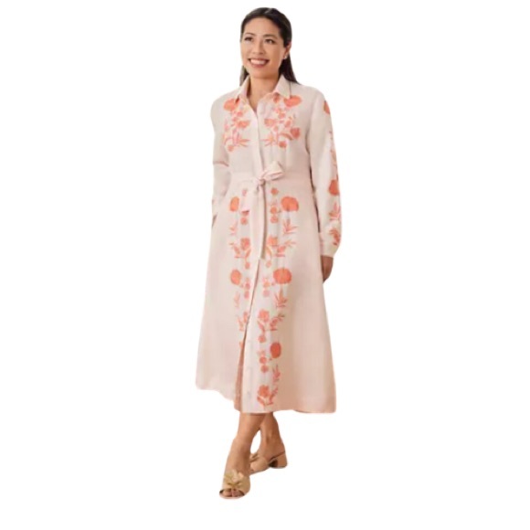 crown & ivy Dresses & Skirts - Society Social x Crown & Ivy Light Pink Caroline Maxi Floral Shirtdress, Size XL
